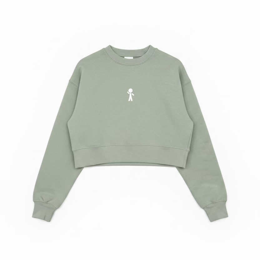 Women’s Y-Guy Logo Crop Top Crew Neck Sweatshirt