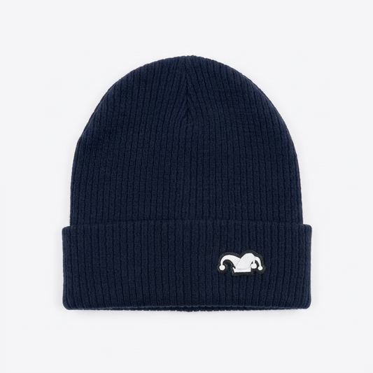 Silliest Embroidered Jester Patch Organic Cotton Beanie