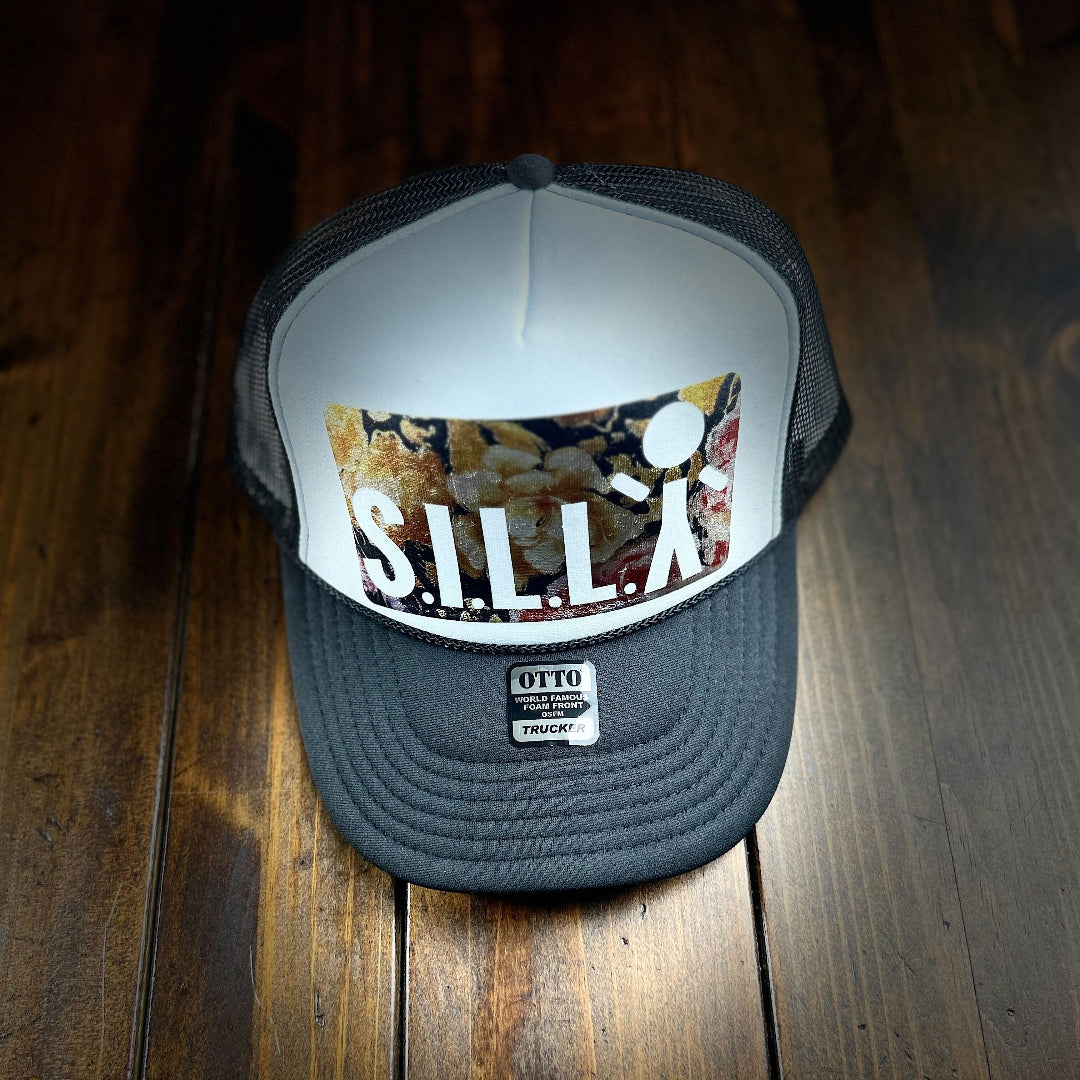 S.I.L.L.Y Floral Metallic Foam Truckers