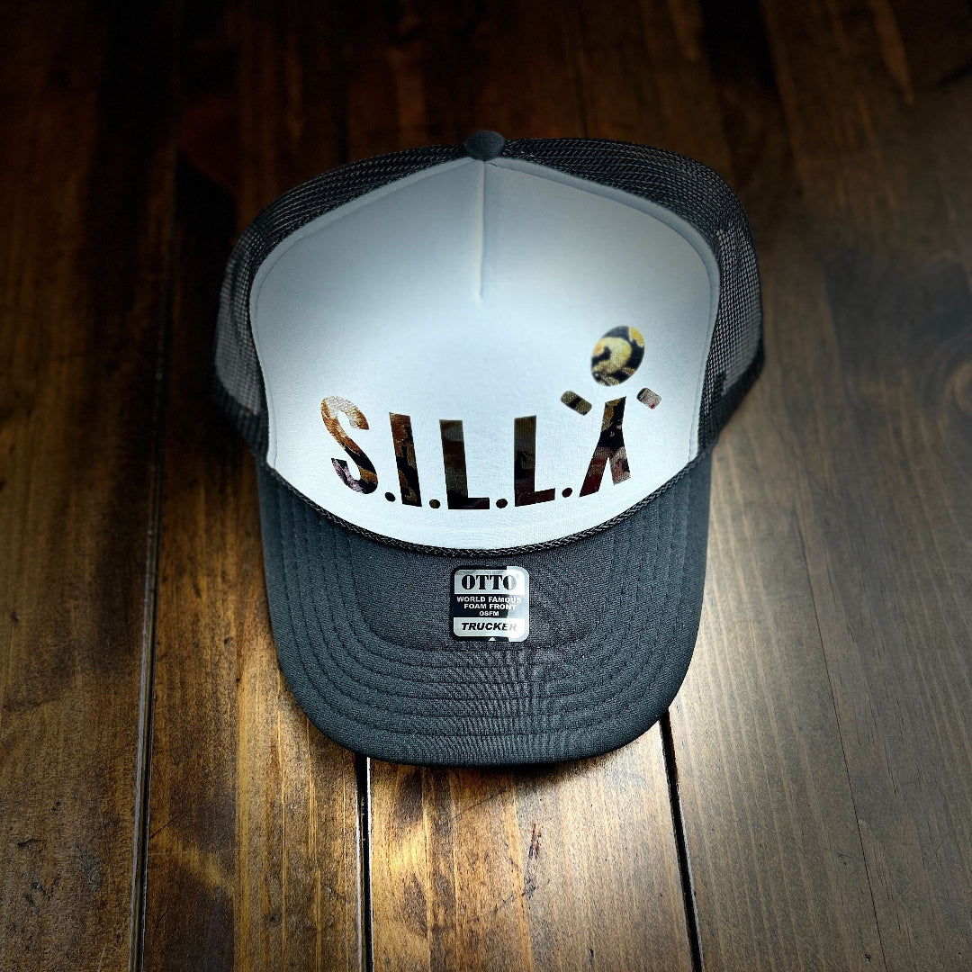 S.I.L.L.Y Floral Metallic Foam Truckers