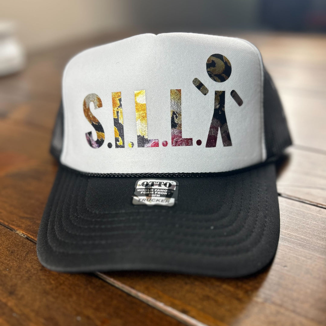 S.I.L.L.Y Floral Metallic Foam Truckers