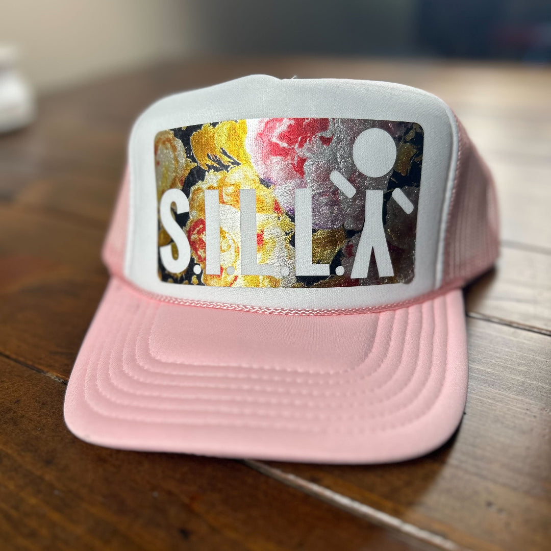 S.I.L.L.Y Floral Metallic Foam Truckers