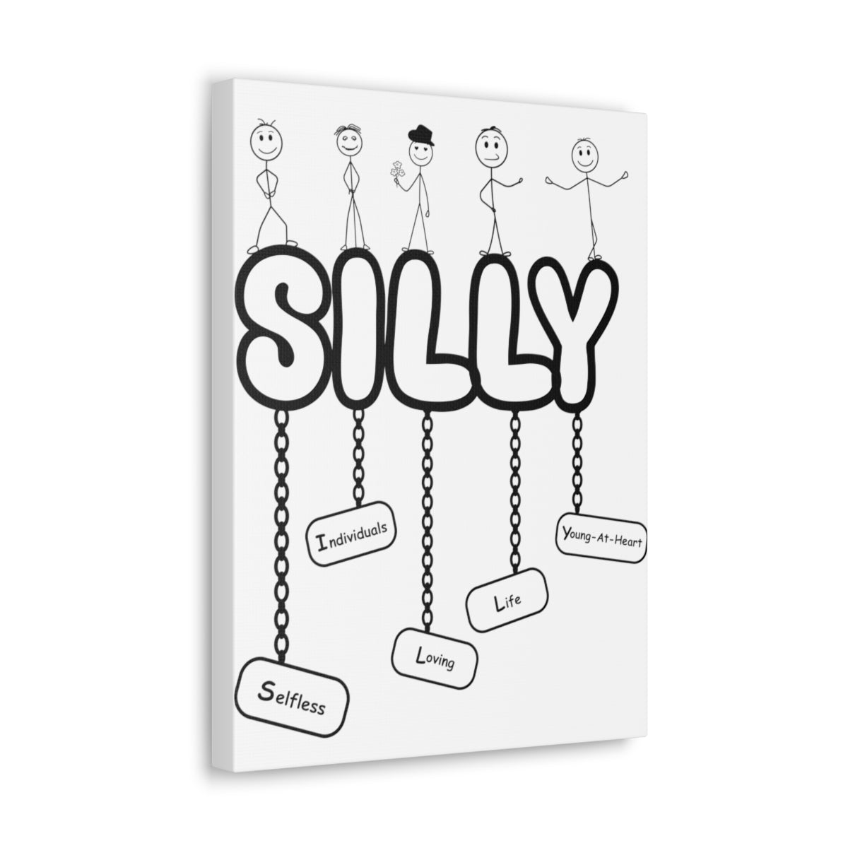 S.I.L.L.Y Bubble Definition White Canvas Art