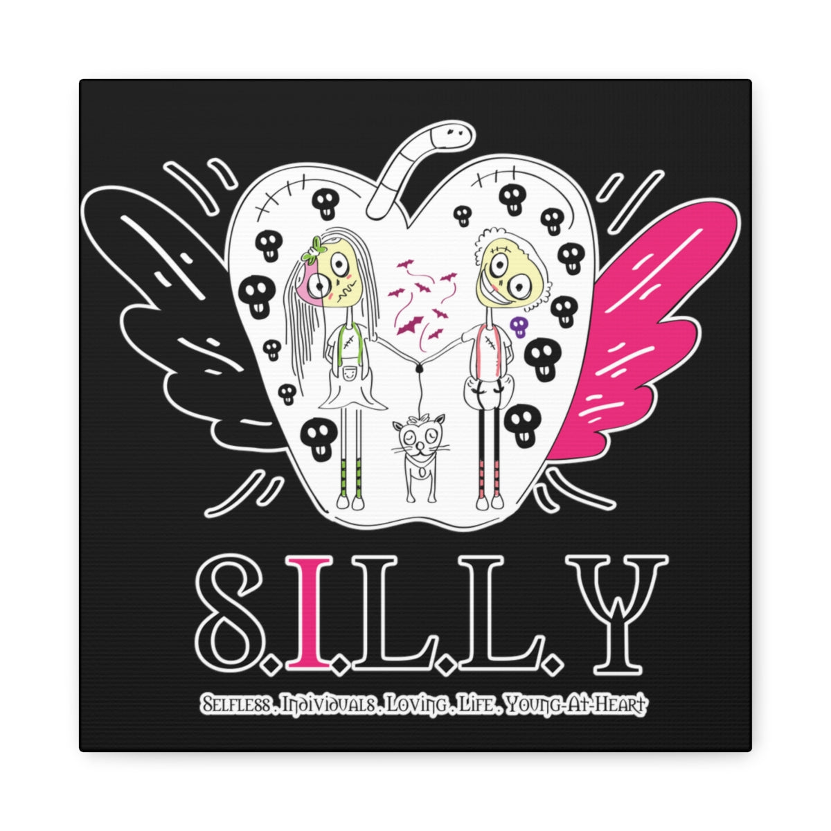 Together Forever Black Canvas Art