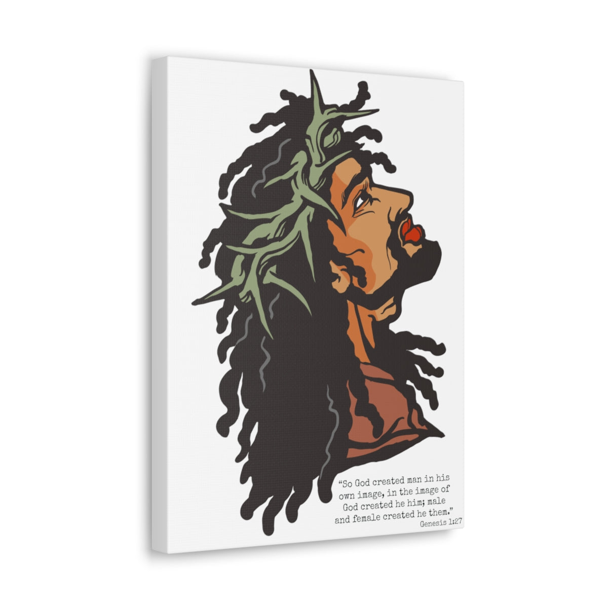 In His Image White Canvas Art