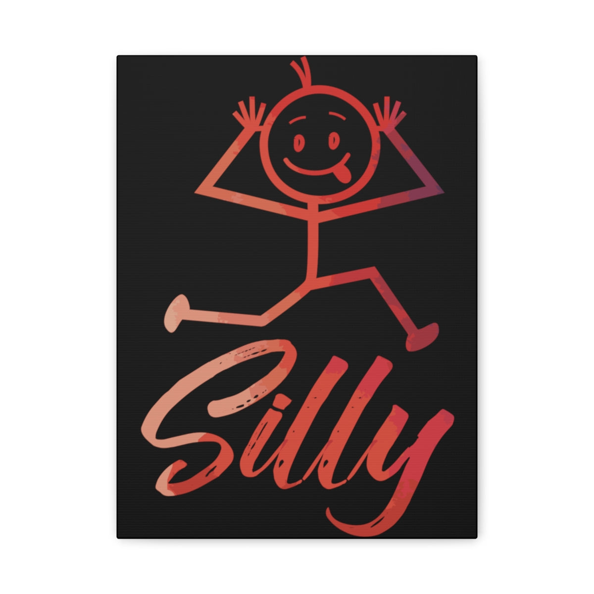Silly Frolic Black Canvas Art