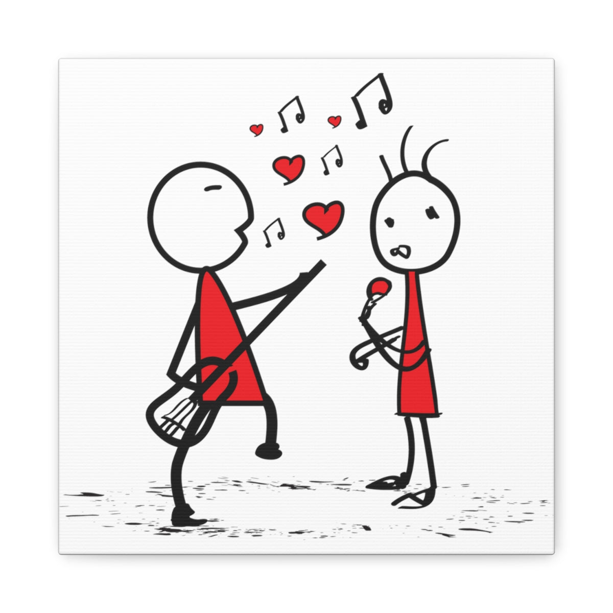 My Hearts Stereo White Canvas Art