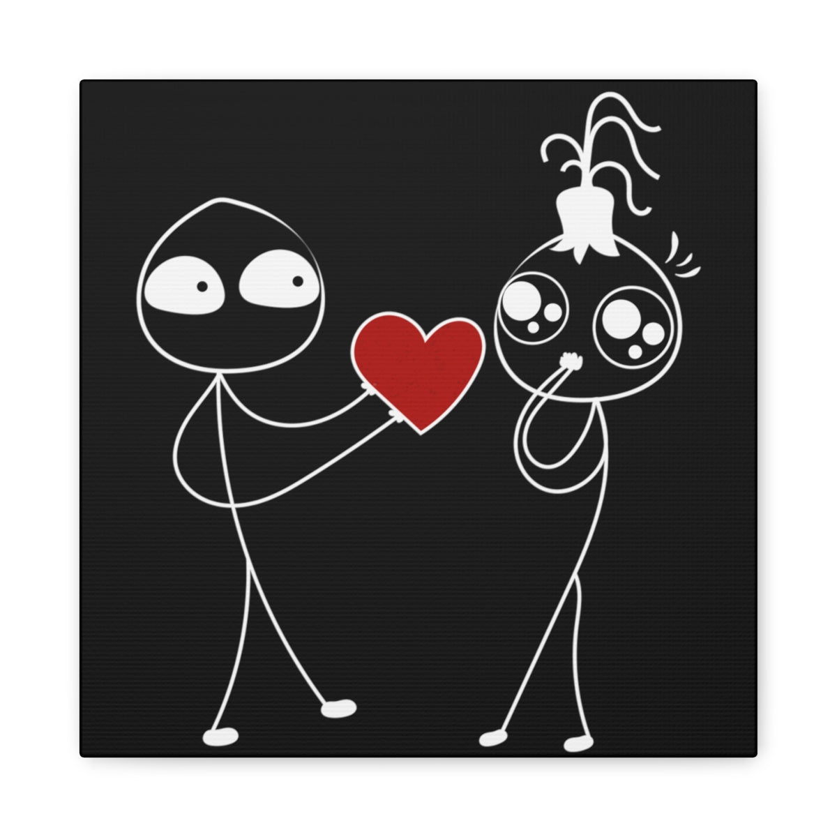 My Heart Is Yours Black Canvas Art