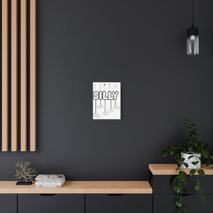 S.I.L.L.Y Bubble Definition White Canvas Art