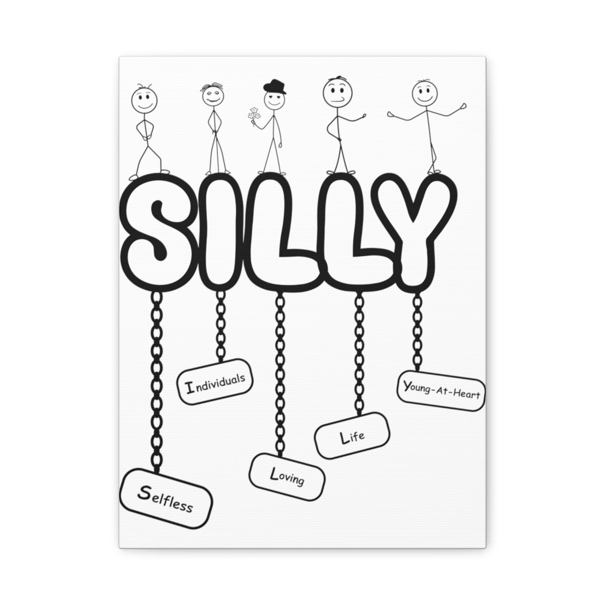 S.I.L.L.Y Bubble Definition White Canvas Art