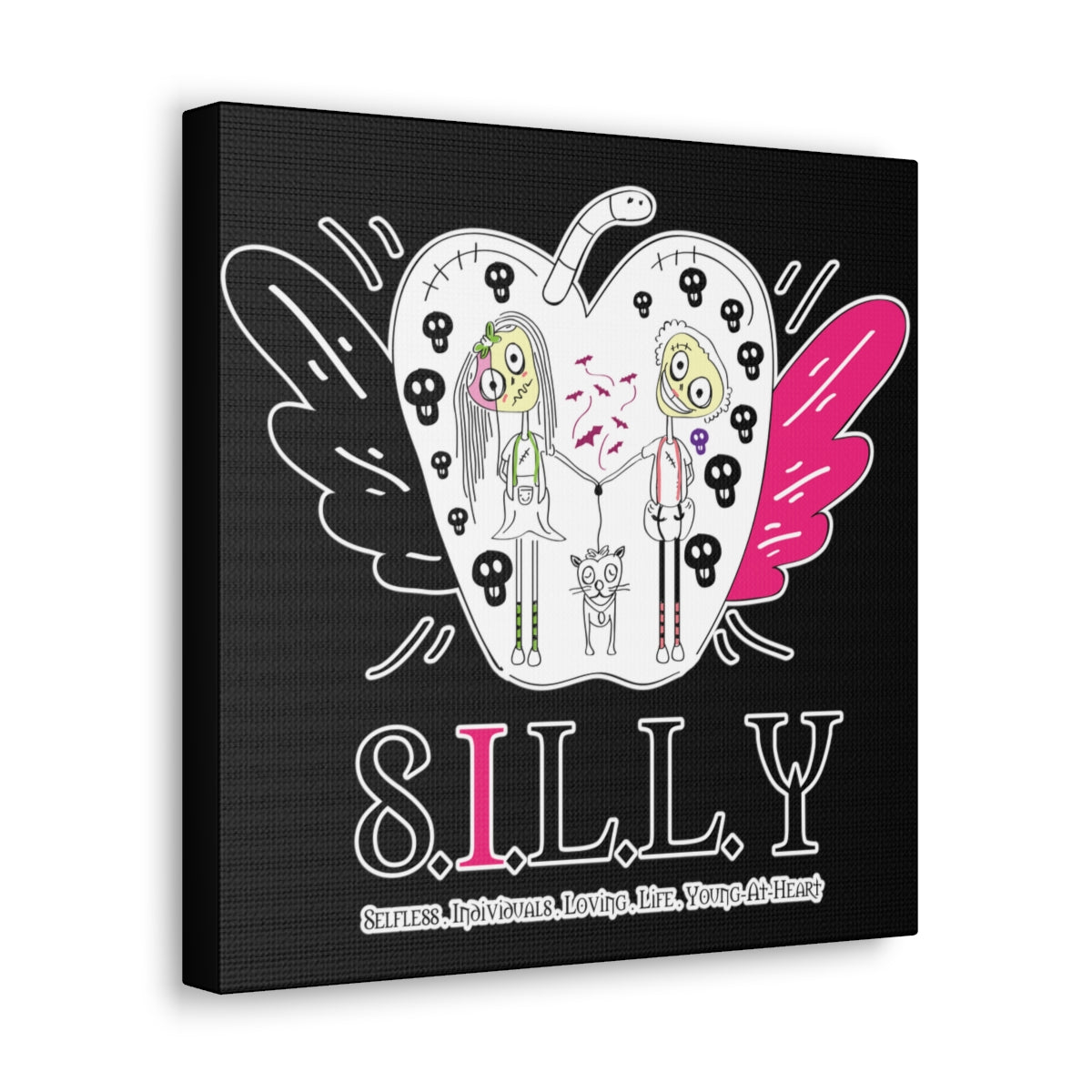 Together Forever Black Canvas Art