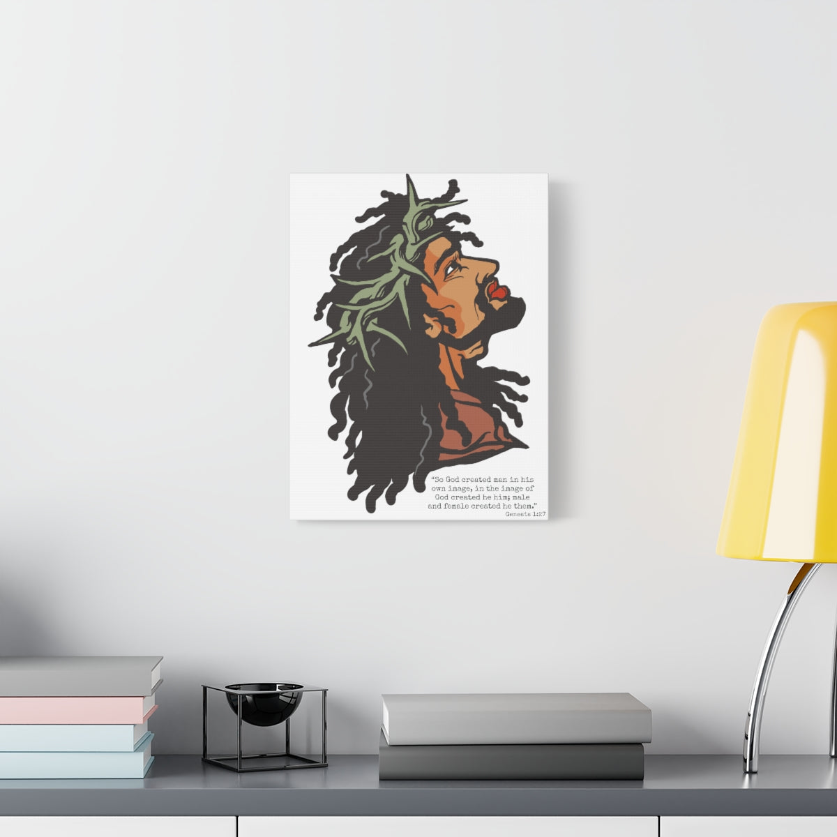 In His Image White Canvas Art