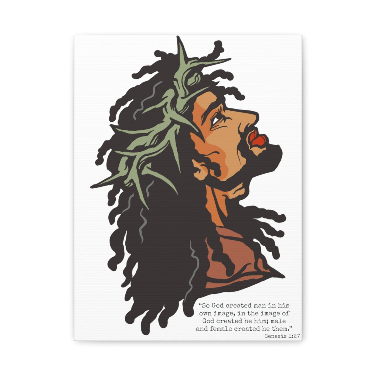 In His Image White Canvas Art