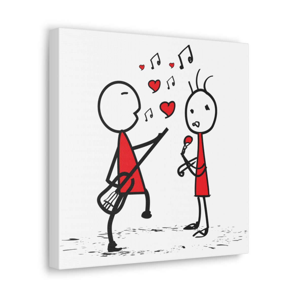 My Hearts Stereo White Canvas Art