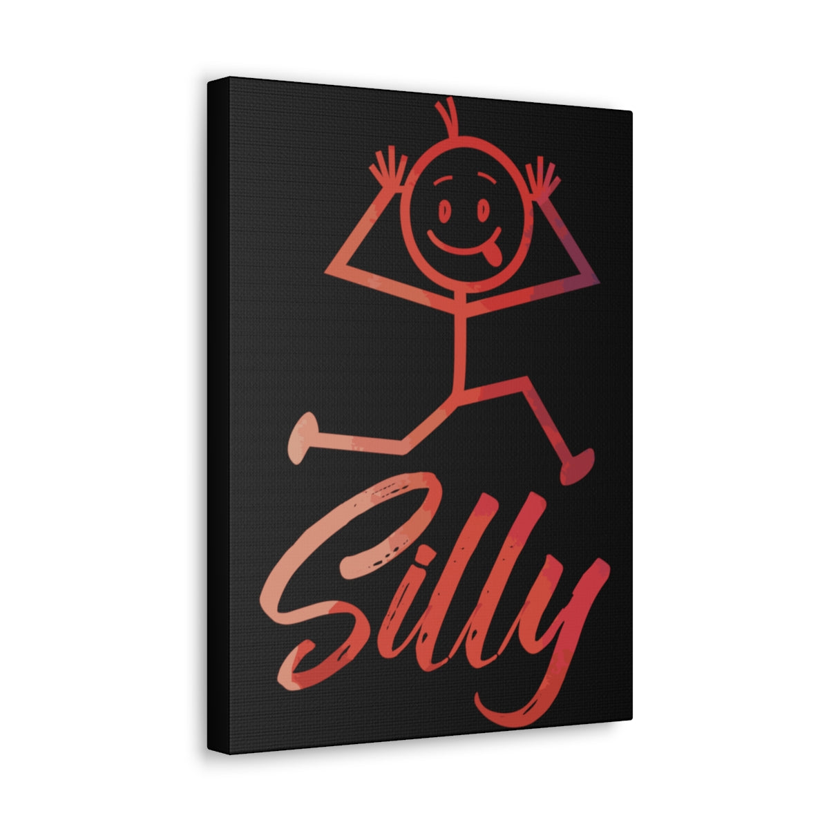 Silly Frolic Black Canvas Art