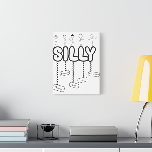 S.I.L.L.Y Bubble Definition White Canvas Art