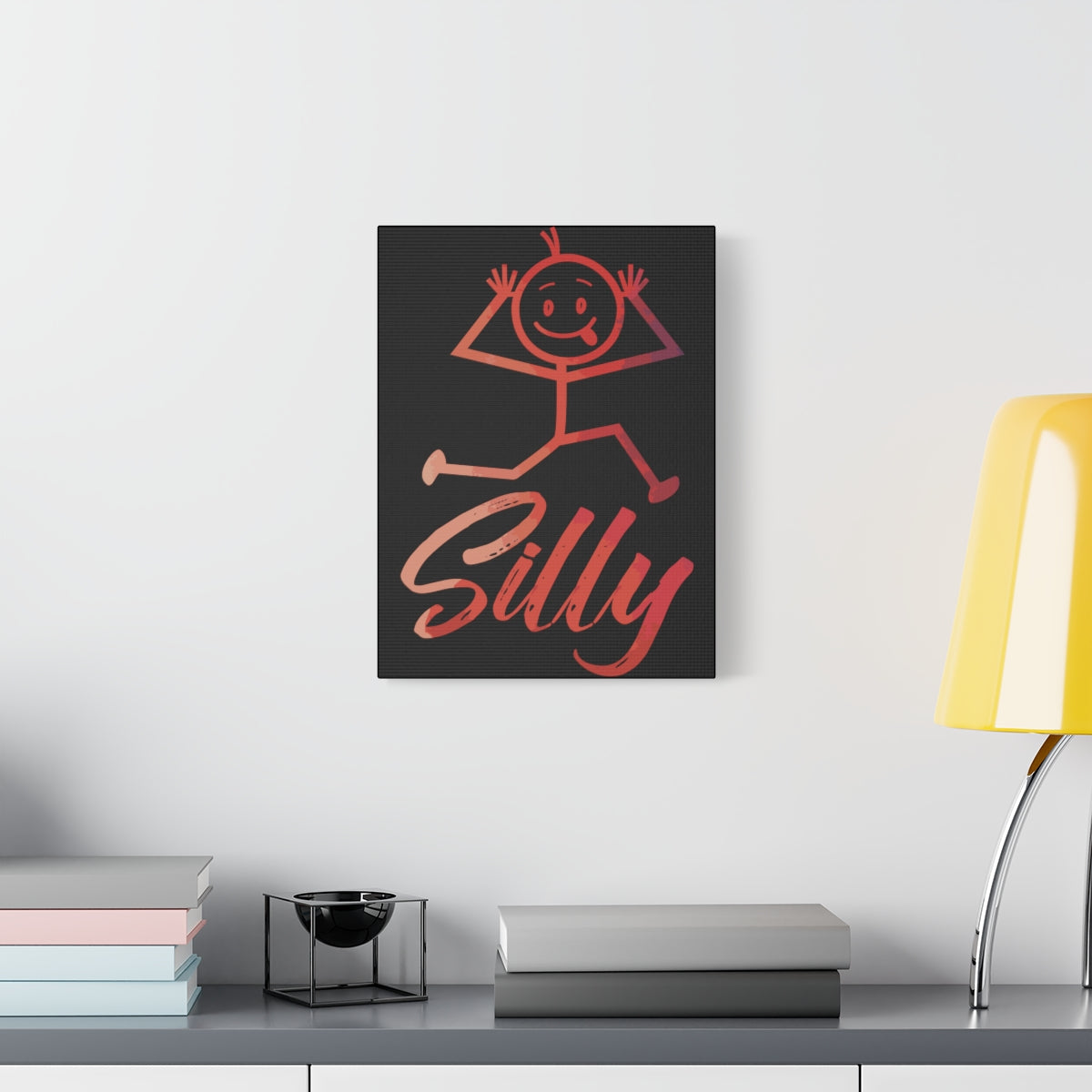 Silly Frolic Black Canvas Art