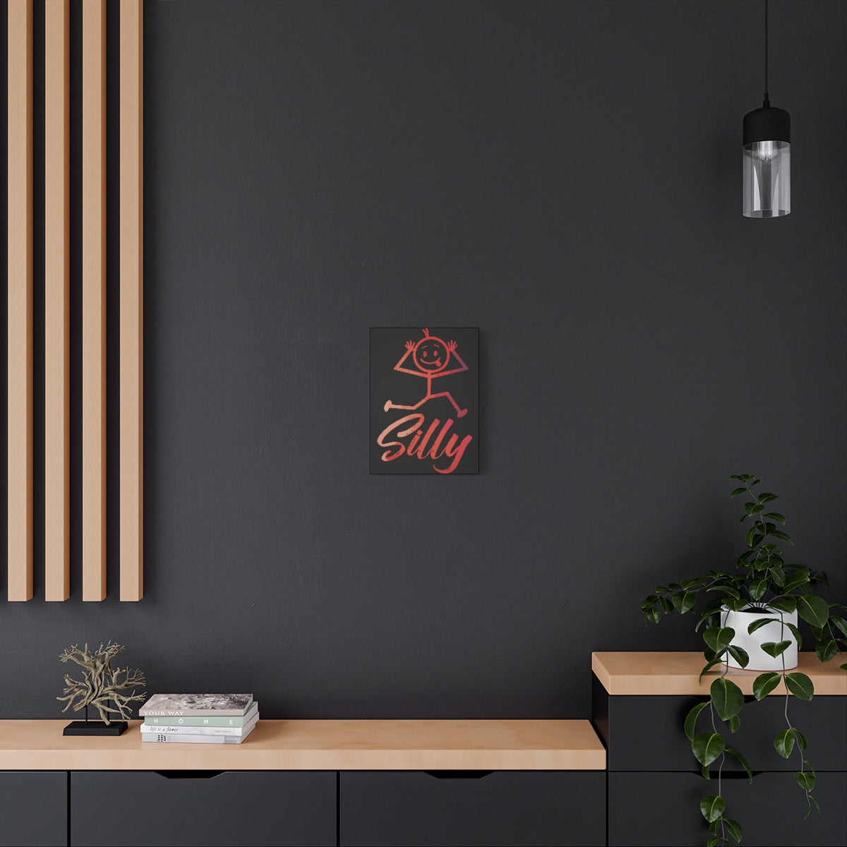Silly Frolic Black Canvas Art