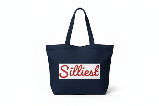 Silliest Suede Like Box Logo Tote Bag
