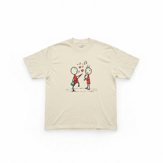 My Heart’s Stereo Garment Dyed Black Oversized Heavyweight Tee