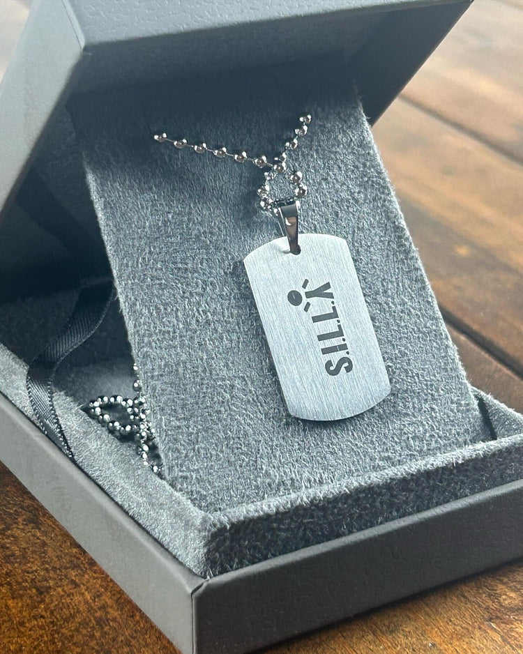 Young-At-Heart Stainless Steel Diamond Engraved Dog Tag