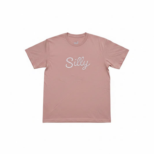 Silly Cursive Faux Embroidery tee