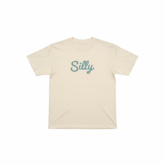 Silly Cursive Faux Embroidery tee