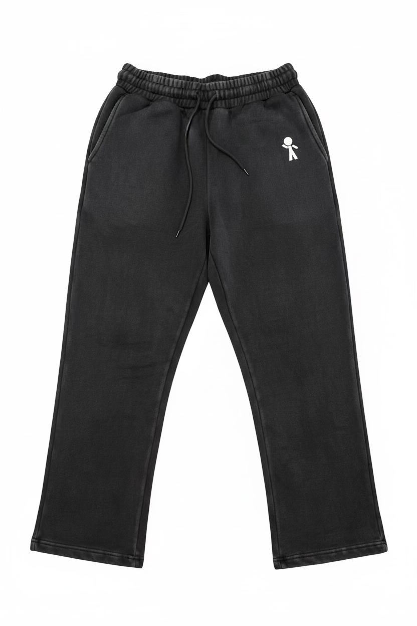 Young-At-Heart Y-Guy Logo Oversized Enzyme Washed Straight Leg Baggy Sweats