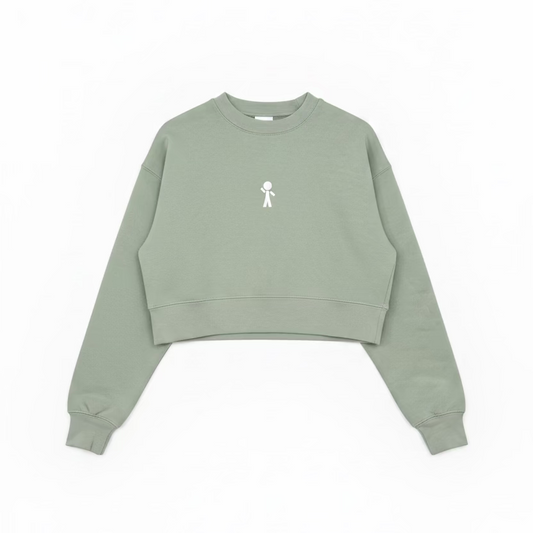 Women’s Y-Guy Logo Crop Top Crew Neck Sweatshirt