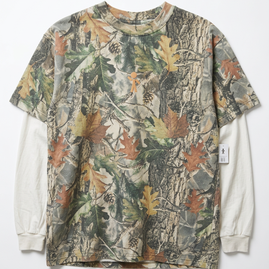 Y-Guy Oversized Vintage Wood Camo 2Fer