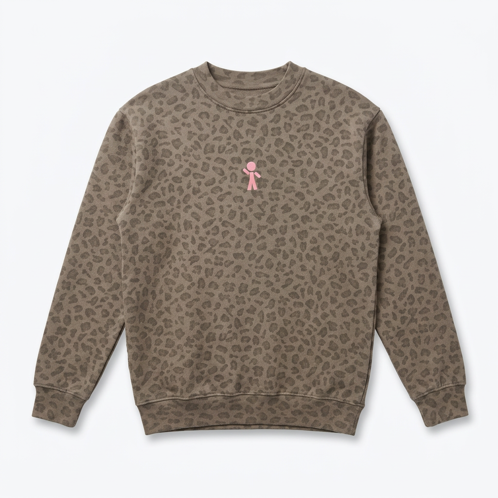 Y-Guy Ultra Heavyweight Vintage Leopard Crewneck Sweatshirt