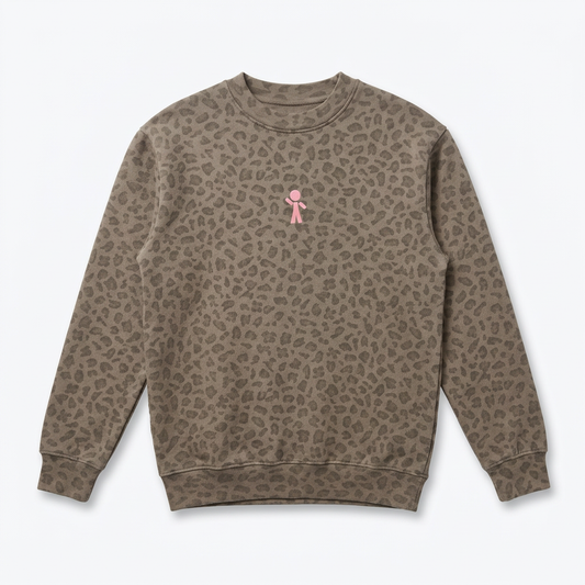 Y-Guy Ultra Heavyweight Vintage Leopard Crewneck Sweatshirt