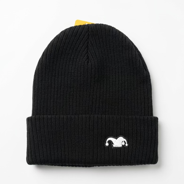 Silliest Embroidered Jester Patch Organic Cotton Beanie