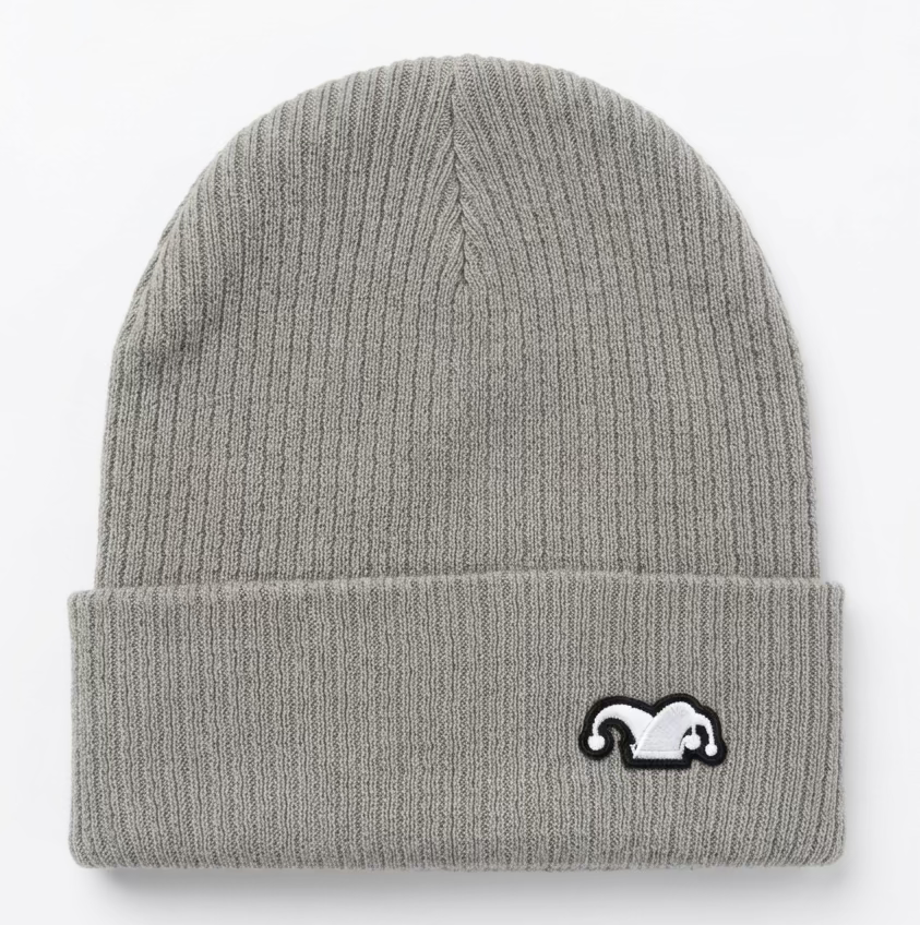 Silliest Embroidered Jester Patch Organic Cotton Beanie