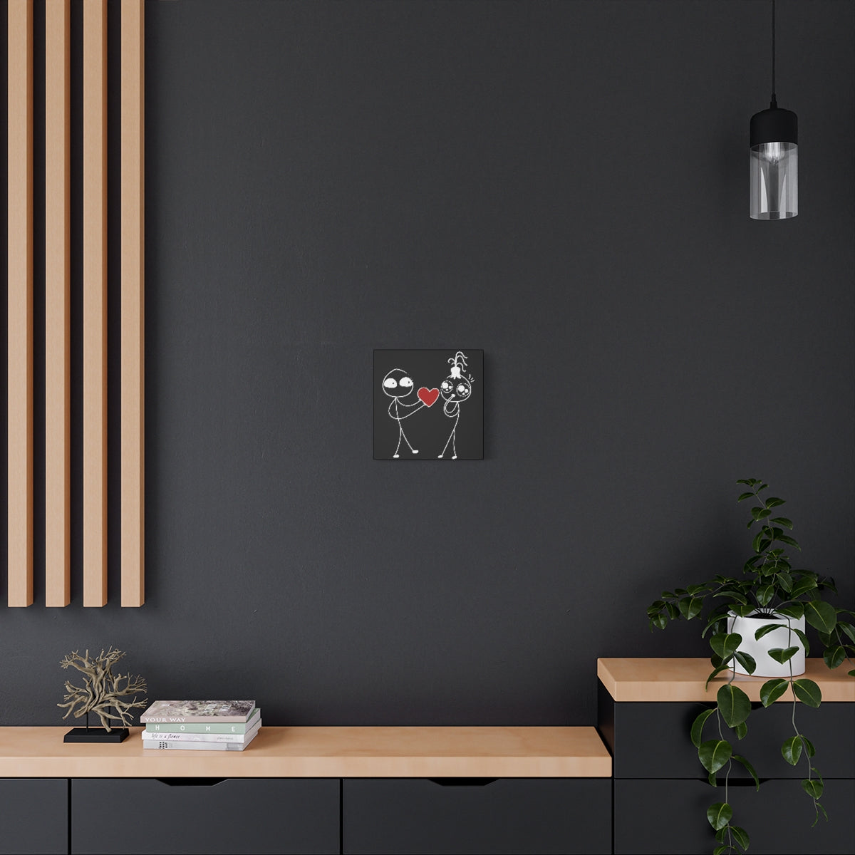My Heart Is Yours Black Canvas Art