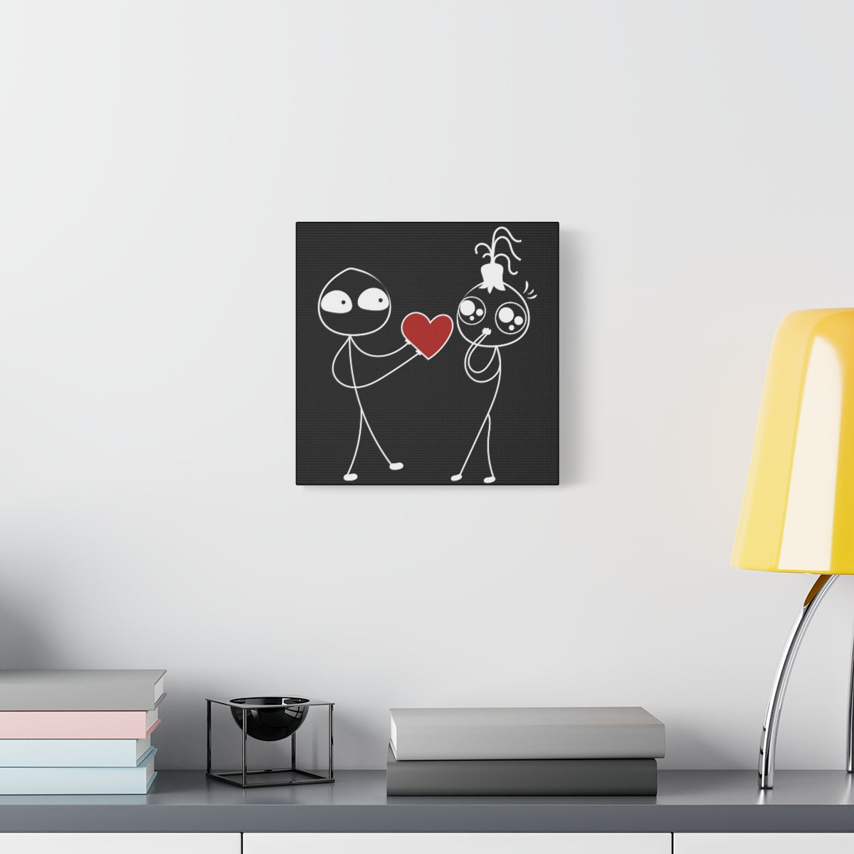 My Heart Is Yours Black Canvas Art