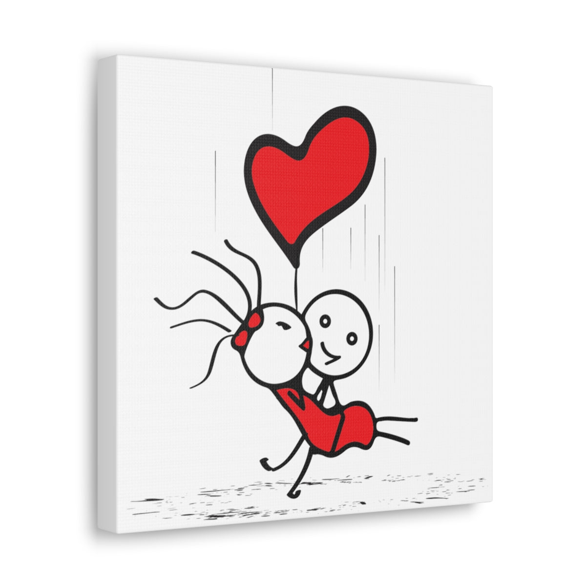 Falling For You White Canvas Art