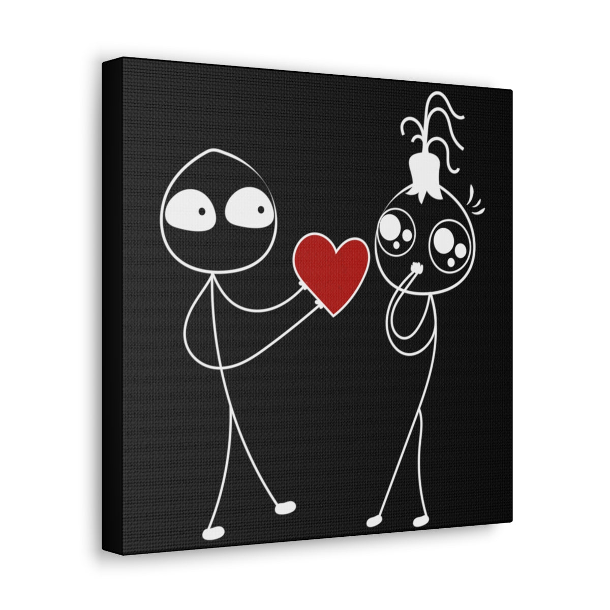 My Heart Is Yours Black Canvas Art