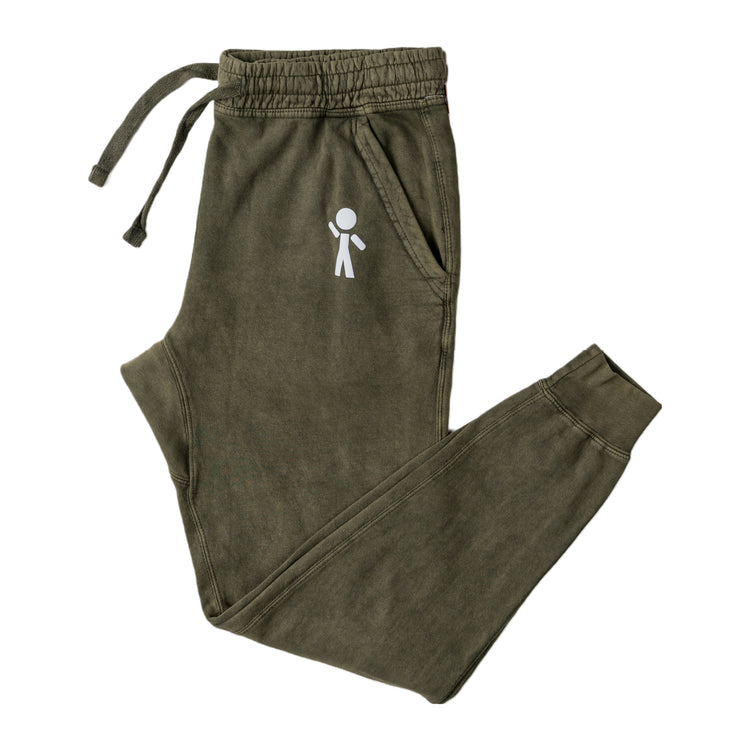 Young-At-Heart Olive Unisex Vintage Joggers