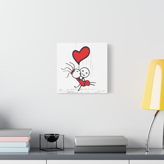 Falling For You White Canvas Art